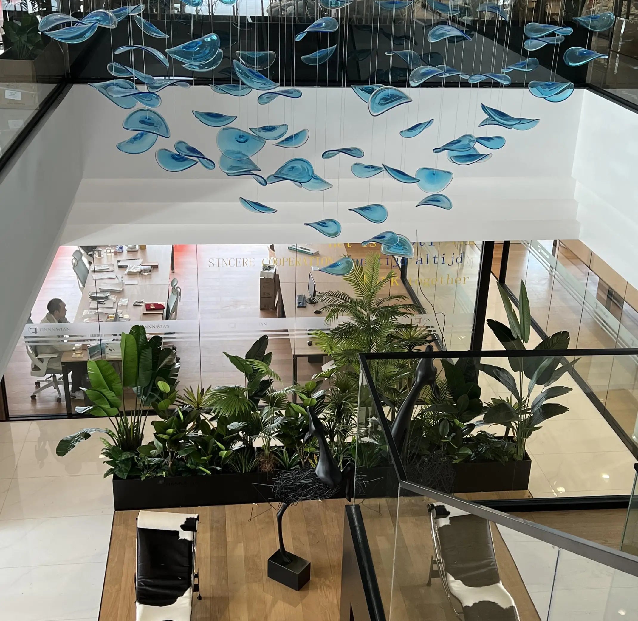 Simulation green plant landscaping combination indoor and outdoor window space decoration simulation potted plant landscape