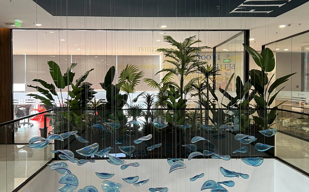 Simulation green plant landscaping combination indoor and outdoor window space decoration simulation potted plant landscape