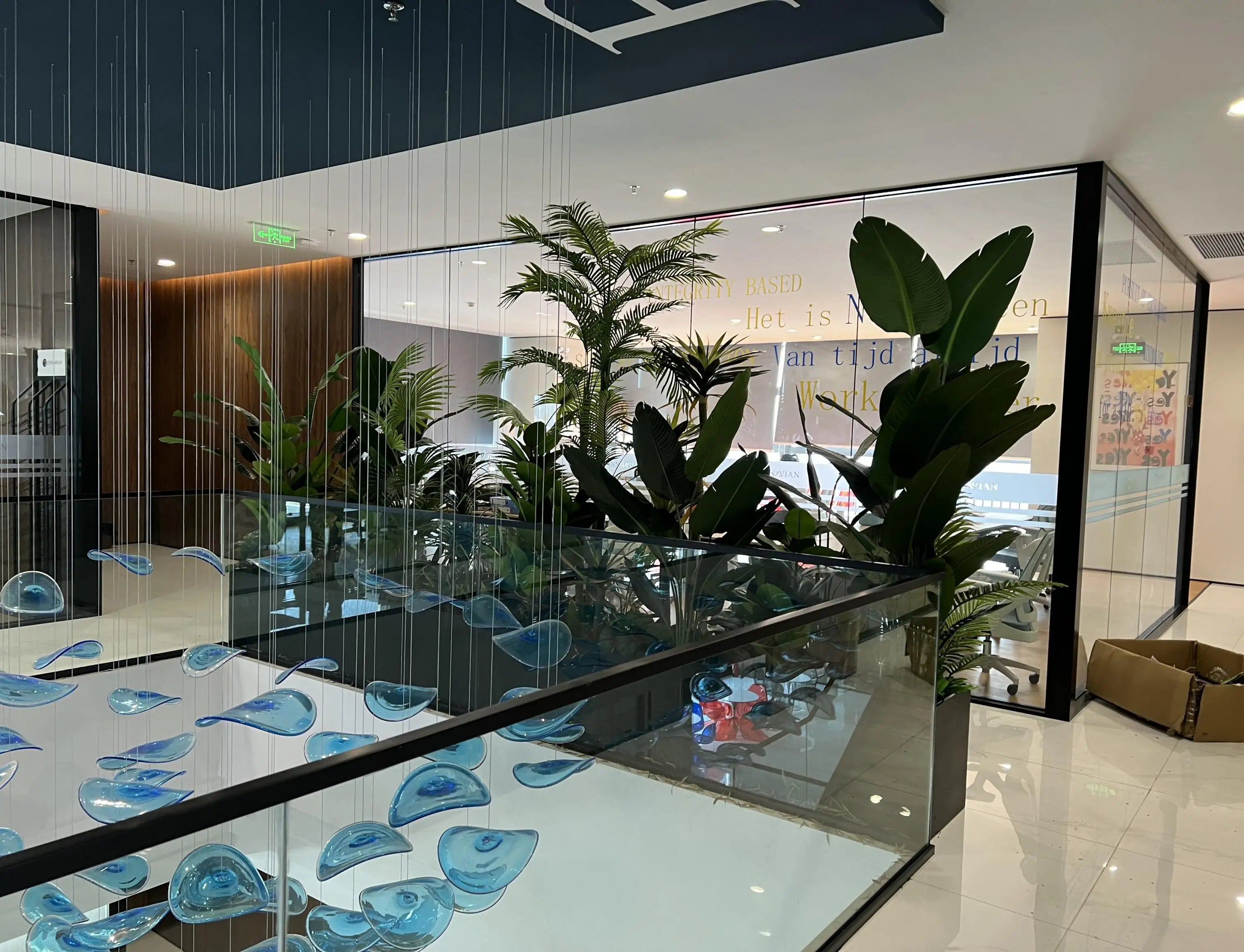 Simulation green plant landscaping combination indoor and outdoor window space decoration simulation potted plant landscape