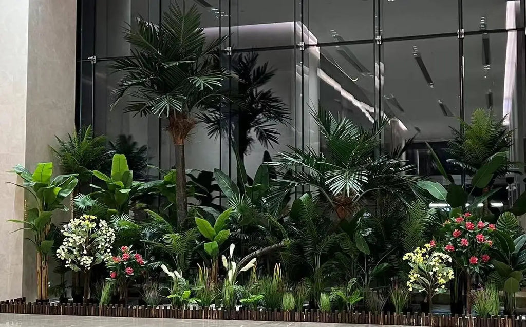 Simulation green plant landscaping combination indoor and outdoor window space decoration simulation potted plant landscape