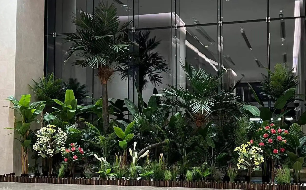 Simulation green plant landscaping combination indoor and outdoor window space decoration simulation potted plant landscape