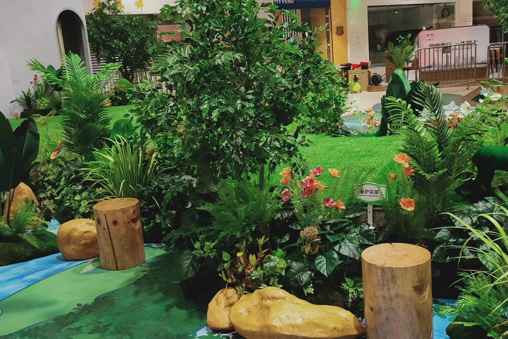 Simulation green plant landscaping combination indoor and outdoor window space decoration simulation potted plant landscape