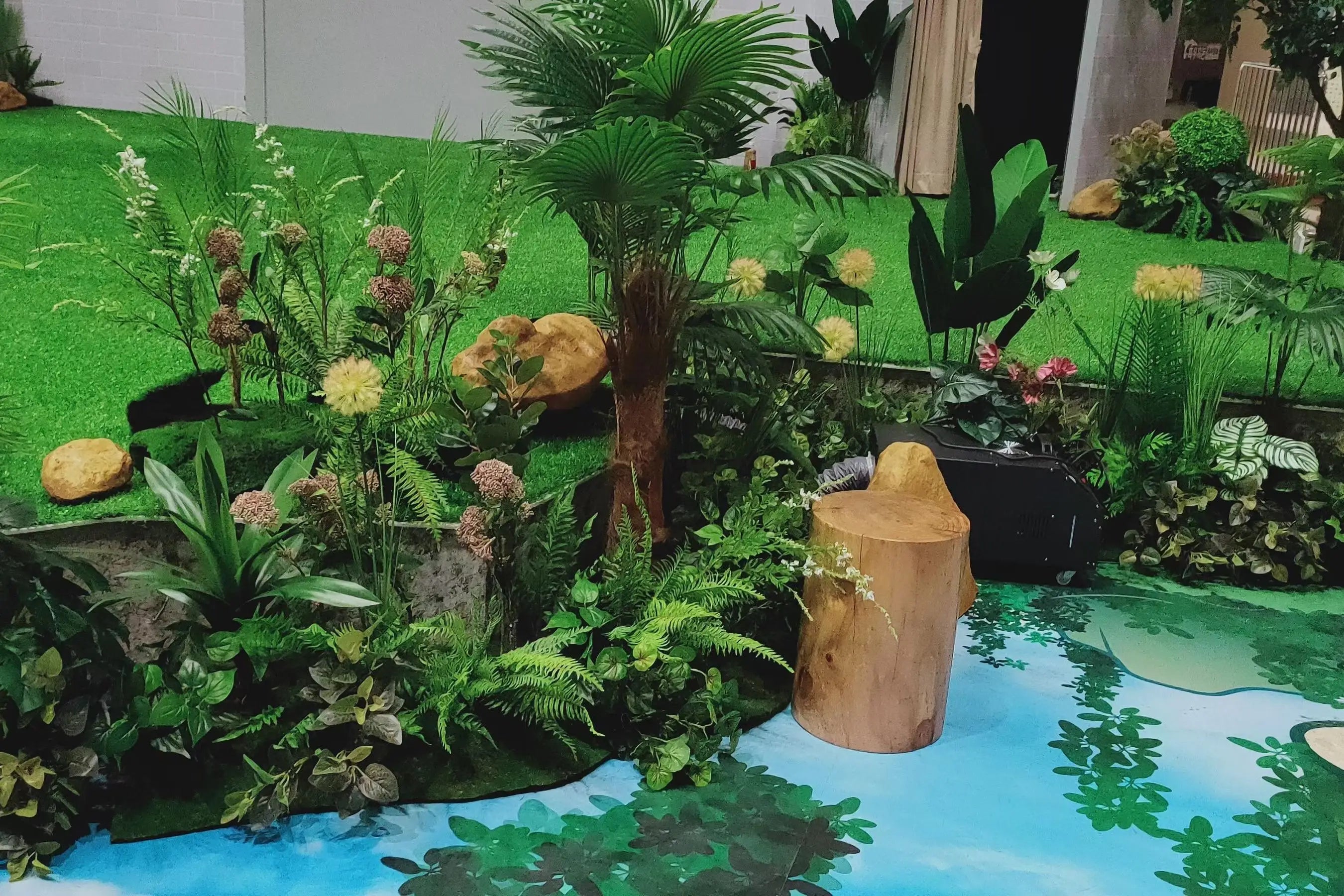 Simulation green plant landscaping combination indoor and outdoor window space decoration simulation potted plant landscape