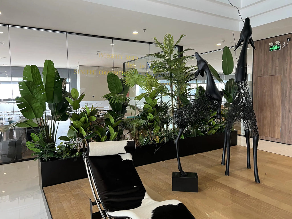 Simulation green plant landscaping combination indoor and outdoor window space decoration simulation potted plant landscape