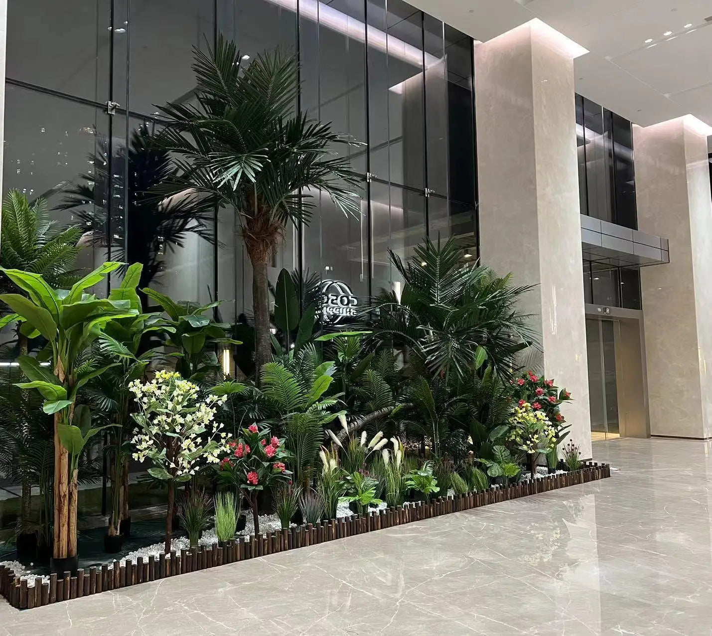 Simulation green plant landscaping combination indoor and outdoor window space decoration simulation potted plant landscape