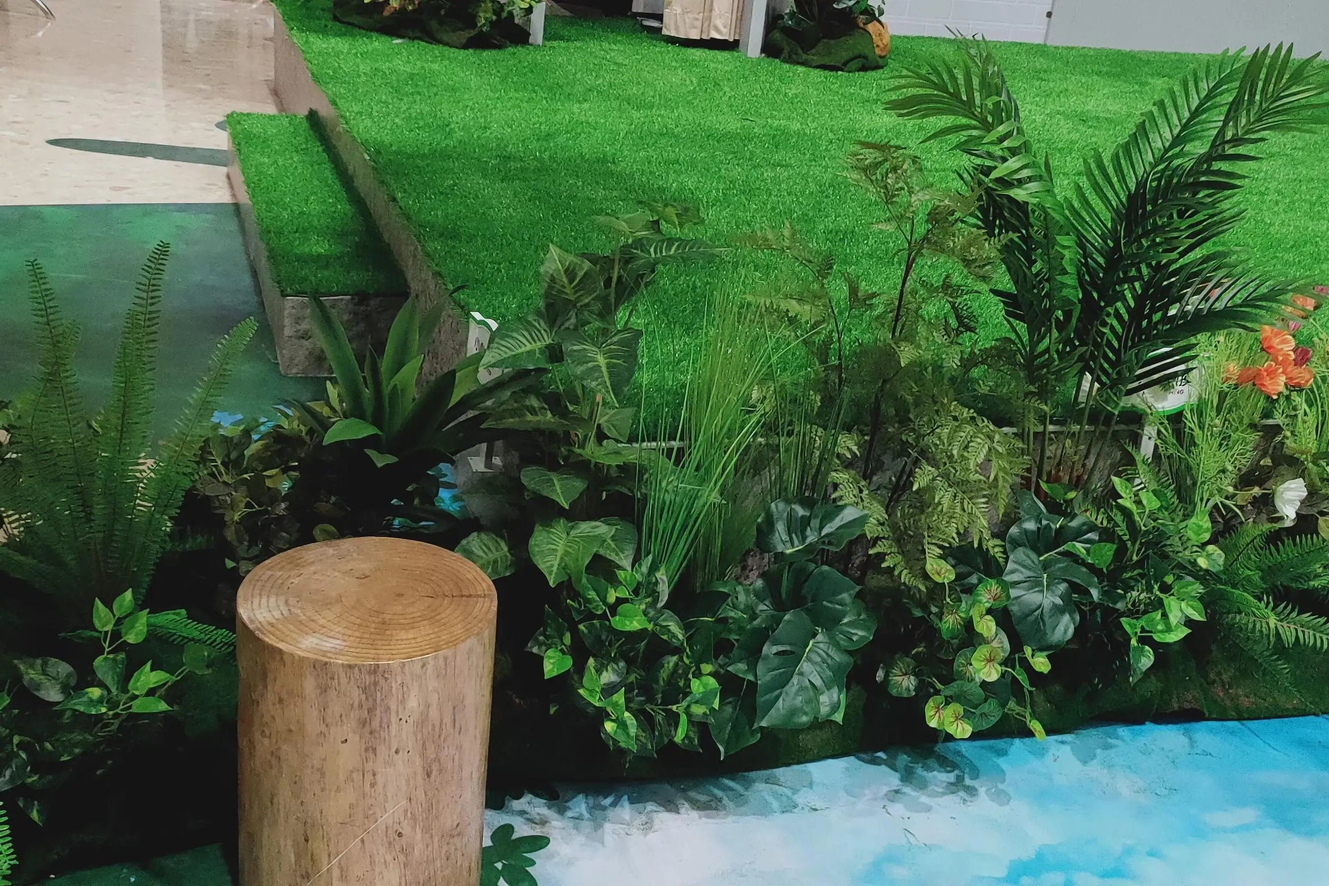 Simulation green plant landscaping combination indoor and outdoor window space decoration simulation potted plant landscape