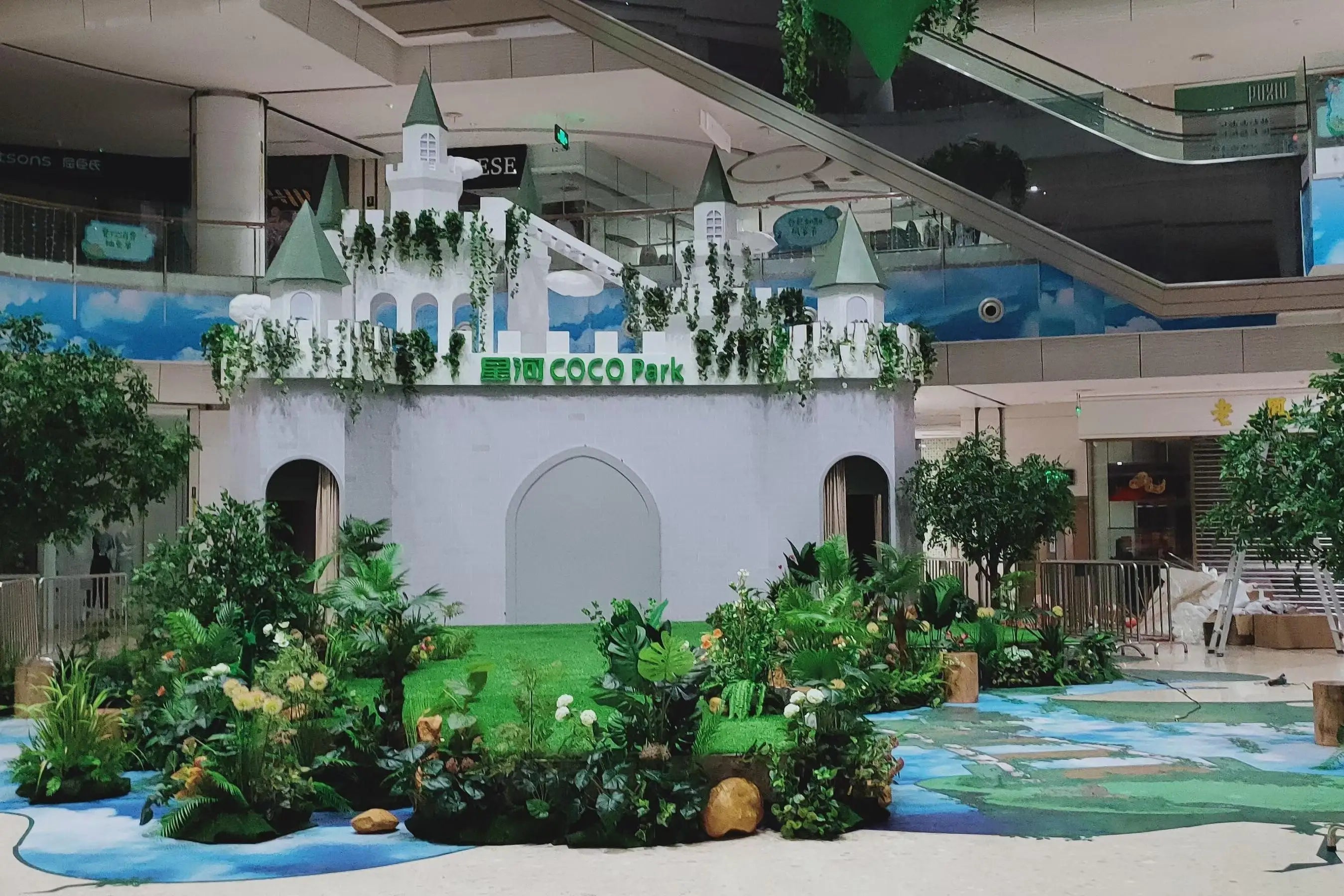 Simulation green plant landscaping combination indoor and outdoor window space decoration simulation potted plant landscape