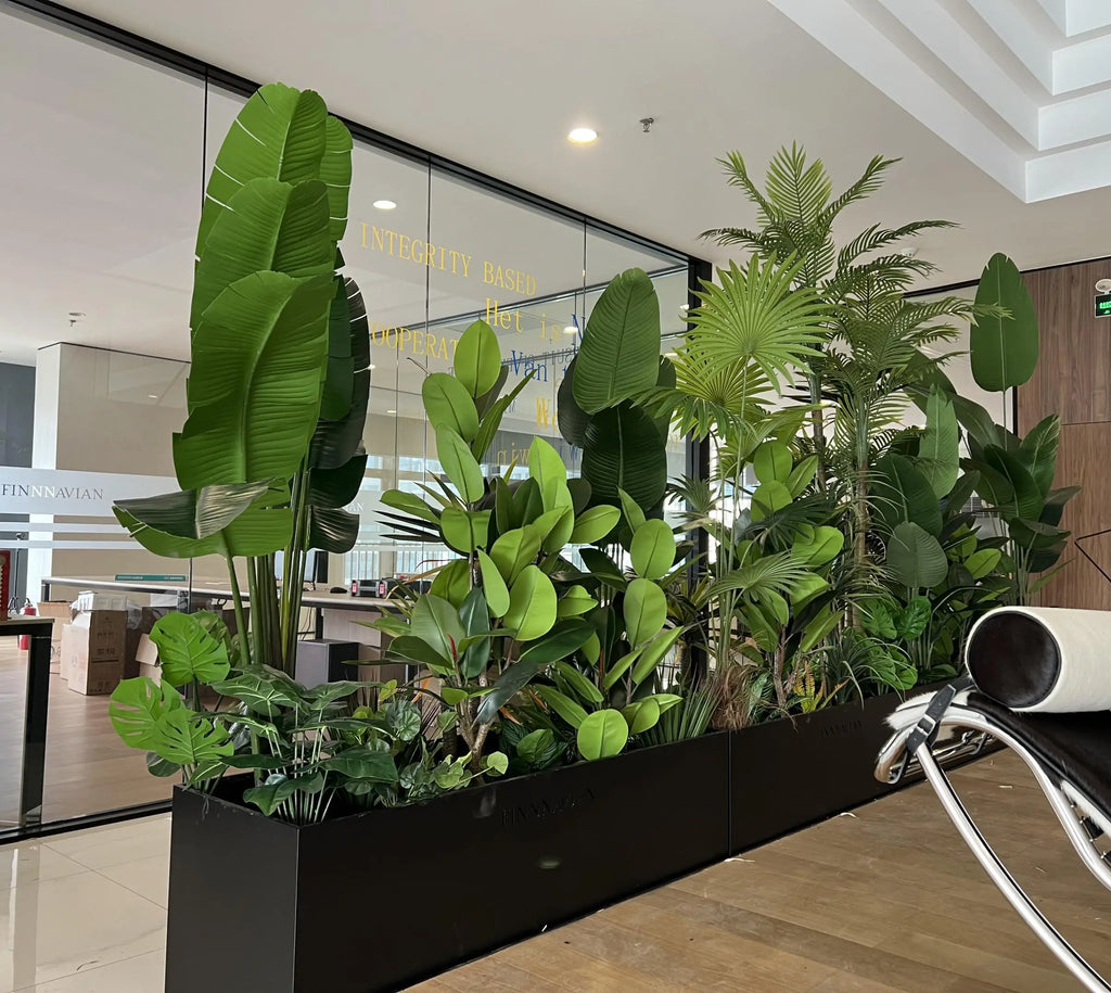 Simulation green plant landscaping combination indoor and outdoor window space decoration simulation potted plant landscape